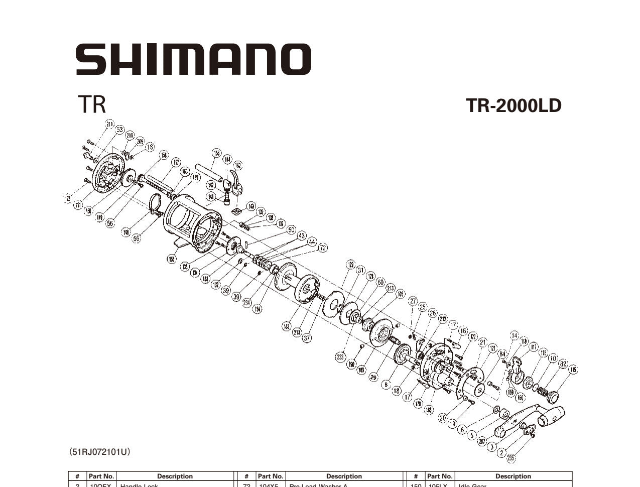 O Charter Special 2000ld Reel Parts List Schematic | Manufactured